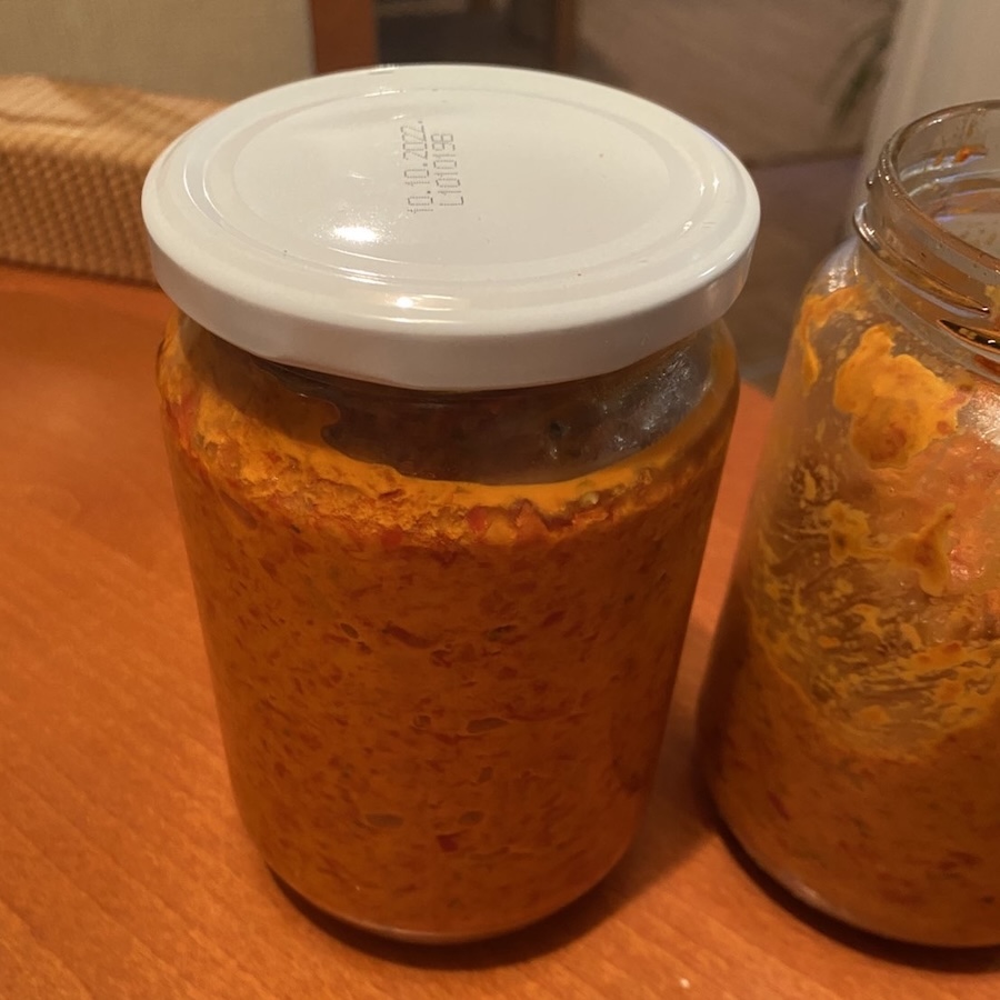 Bosnian ajvar in a jar