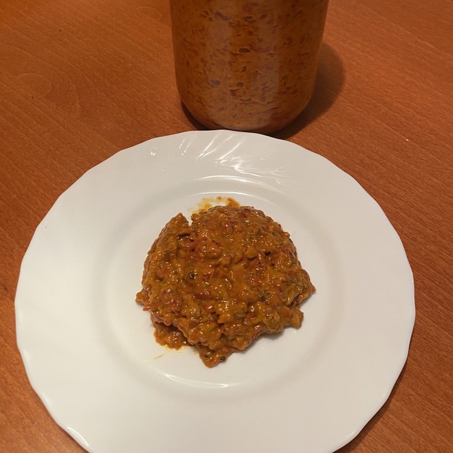 Bosnian ajvar on a plate